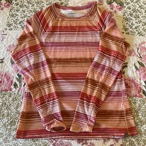 L.L. Bean Women's Striped Top in Pink and Orange